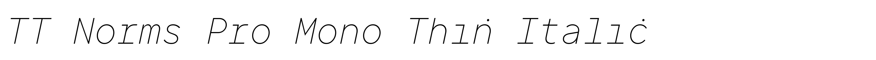 TT Norms Pro Mono Thin Italic